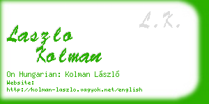 laszlo kolman business card