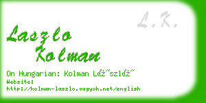 laszlo kolman business card